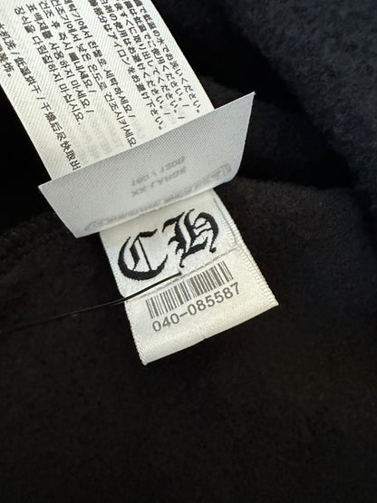 Chrome Hearts Black & White Script Zip Up Hoodie