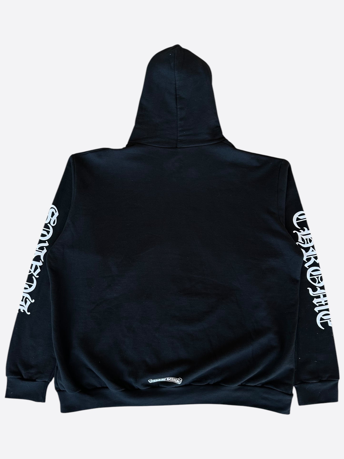 Chrome Hearts Black & White Script Zip Up Hoodie