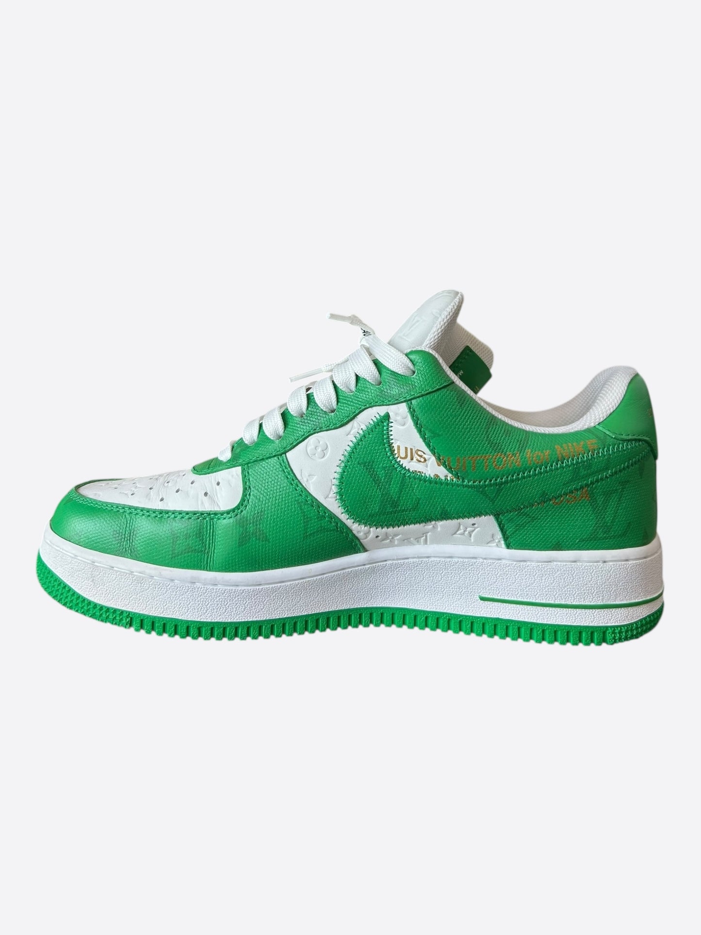 Louis Vuitton Nike Green & White Monogram Air Force 1