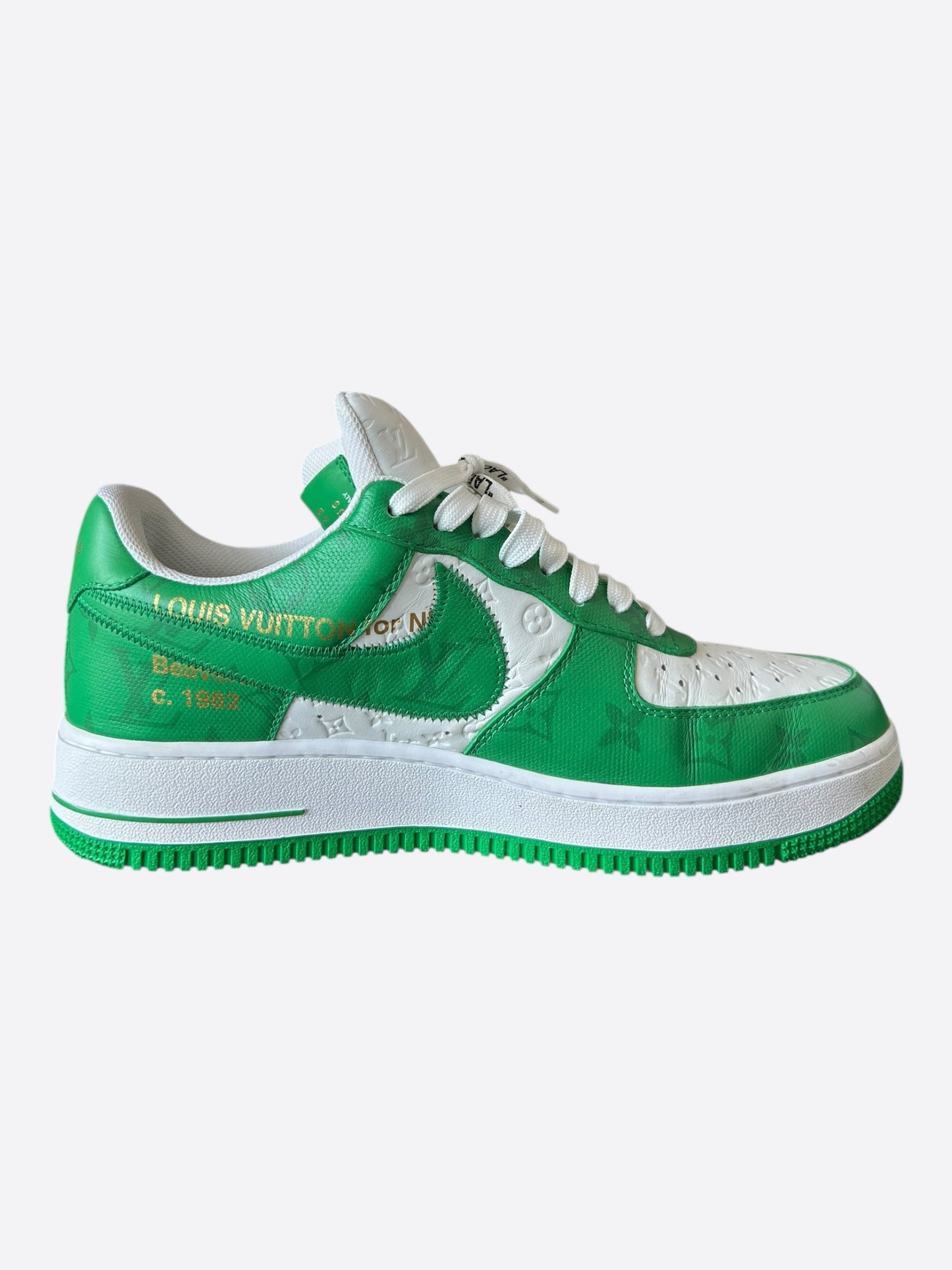Louis Vuitton Nike Green & White Monogram Air Force 1