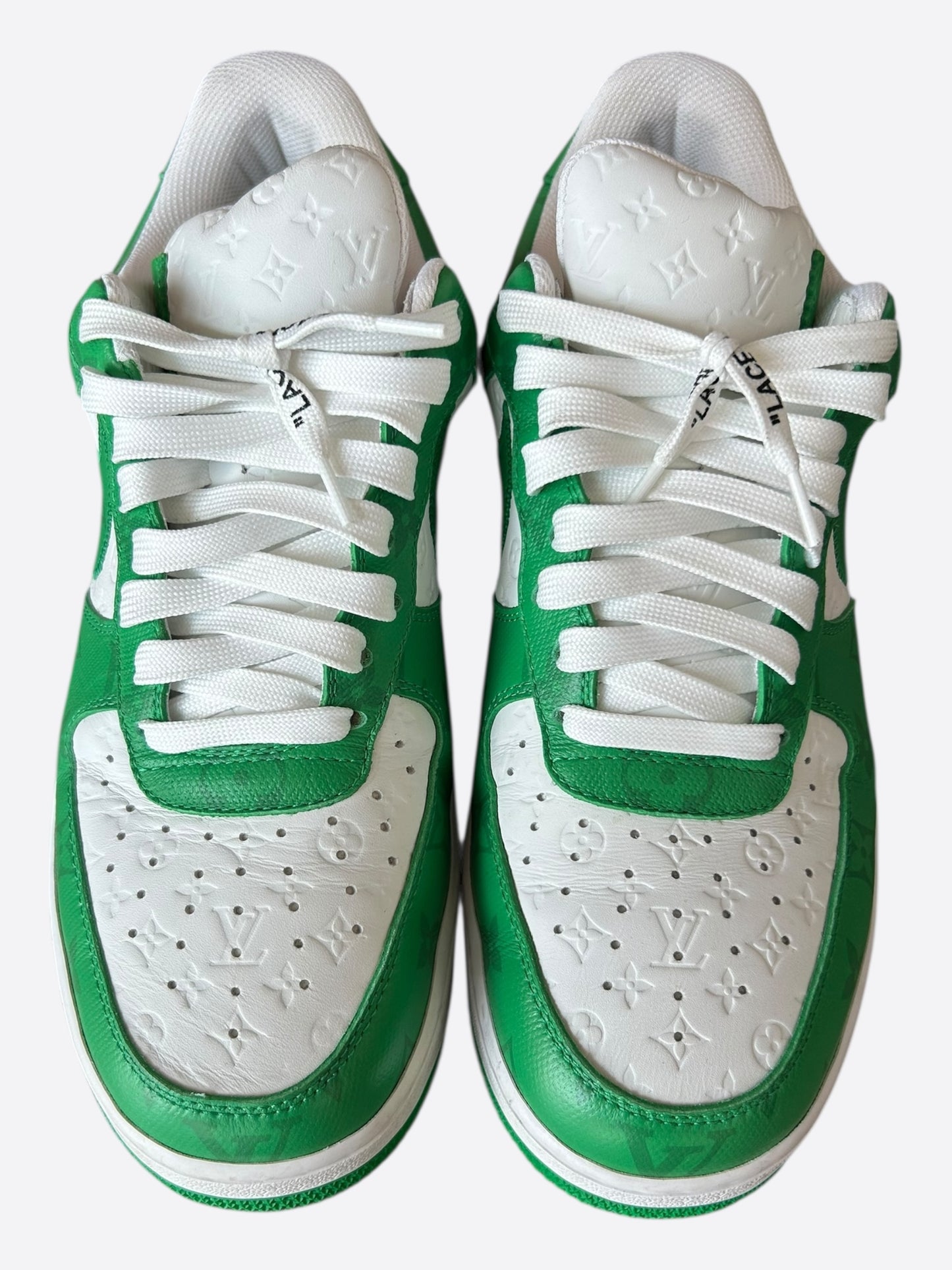 Louis Vuitton Nike Green & White Monogram Air Force 1
