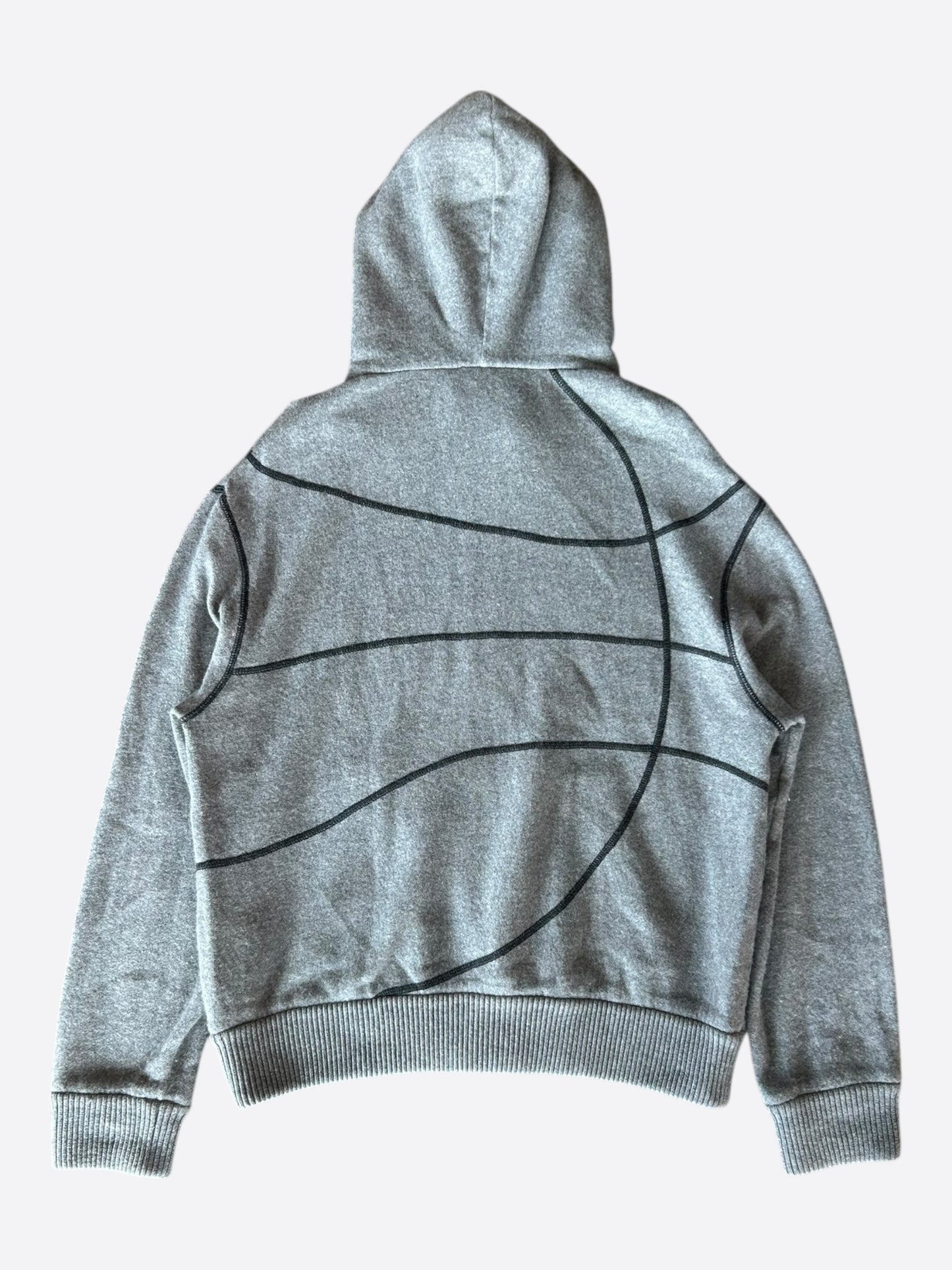 Louis Vuitton NBA Grey Basketball Embroidered Zip Up Hoodie