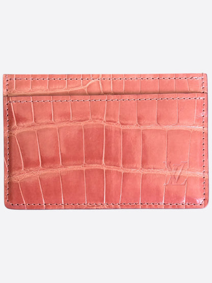 Louis Vuitton Pink Crocodile Cardholder