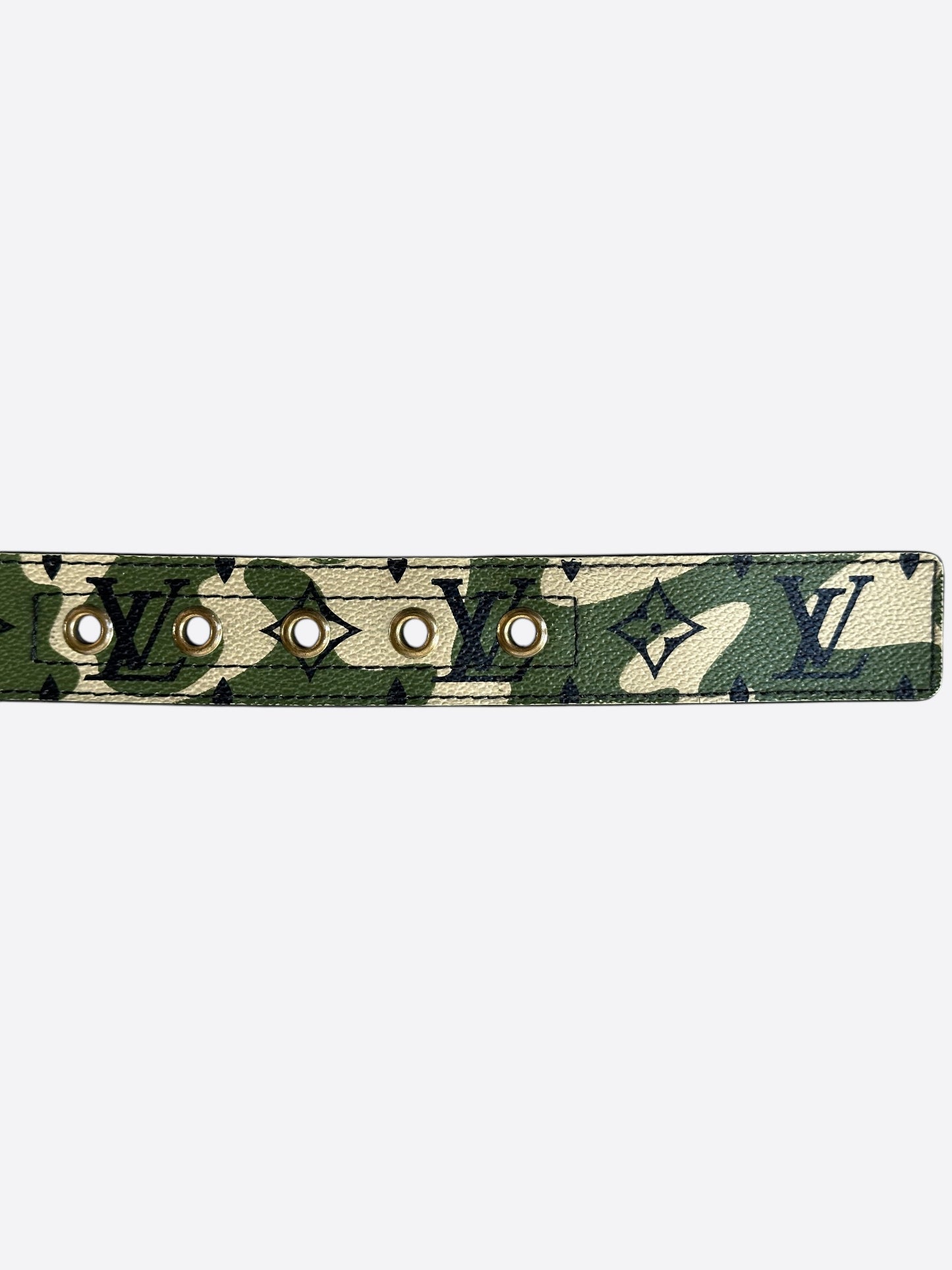 Louis Vuitton Takashi Murakami Green Camouflage Monogram Belt