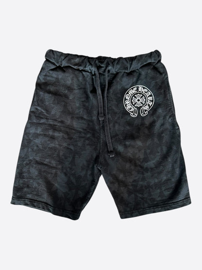 Chrome Hearts Black Cross Jacquard Horseshoe Logo Shorts