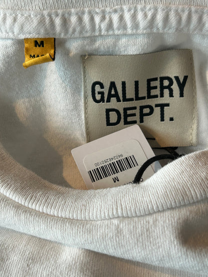 Gallery Dept Antique White & Black You Are Late! Logo T-Shirt