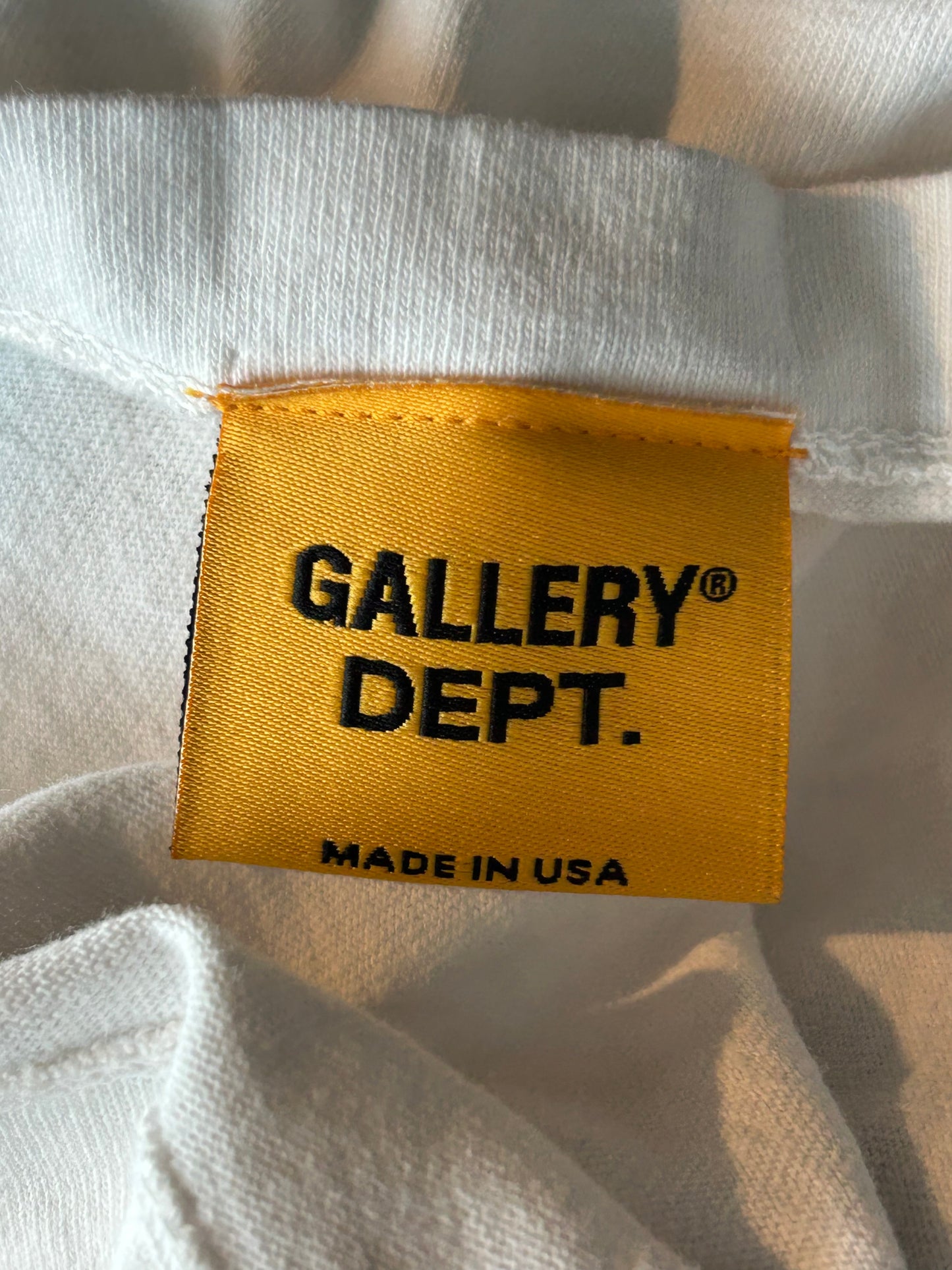 Gallery Dept Antique White & Black You Are Late! Logo T-Shirt