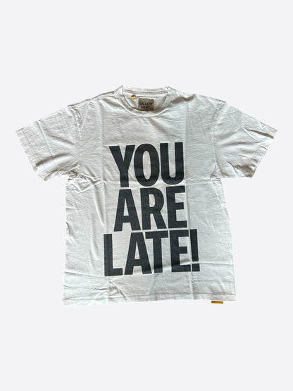 Gallery Dept Antique White & Black You Are Late! Logo T-Shirt