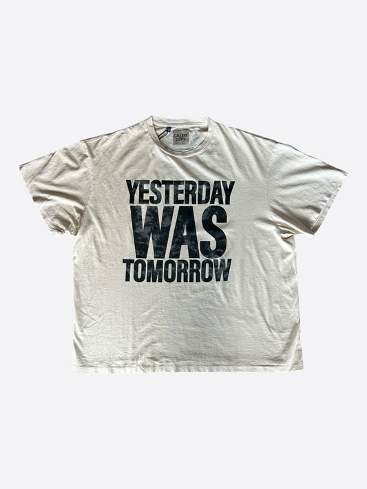 Gallery Dept Antique White & Black Yesterday Was Tomorrow Logo T-Shirt