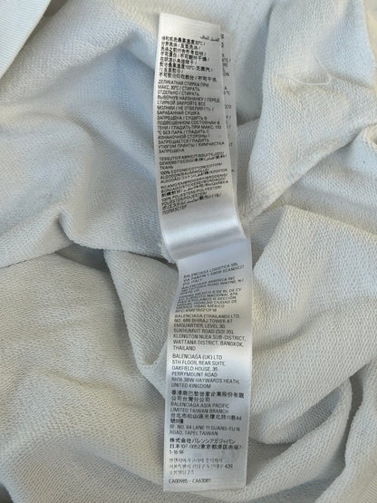 Balenciaga White & Black Soccer Logo Zip Up Hoodie