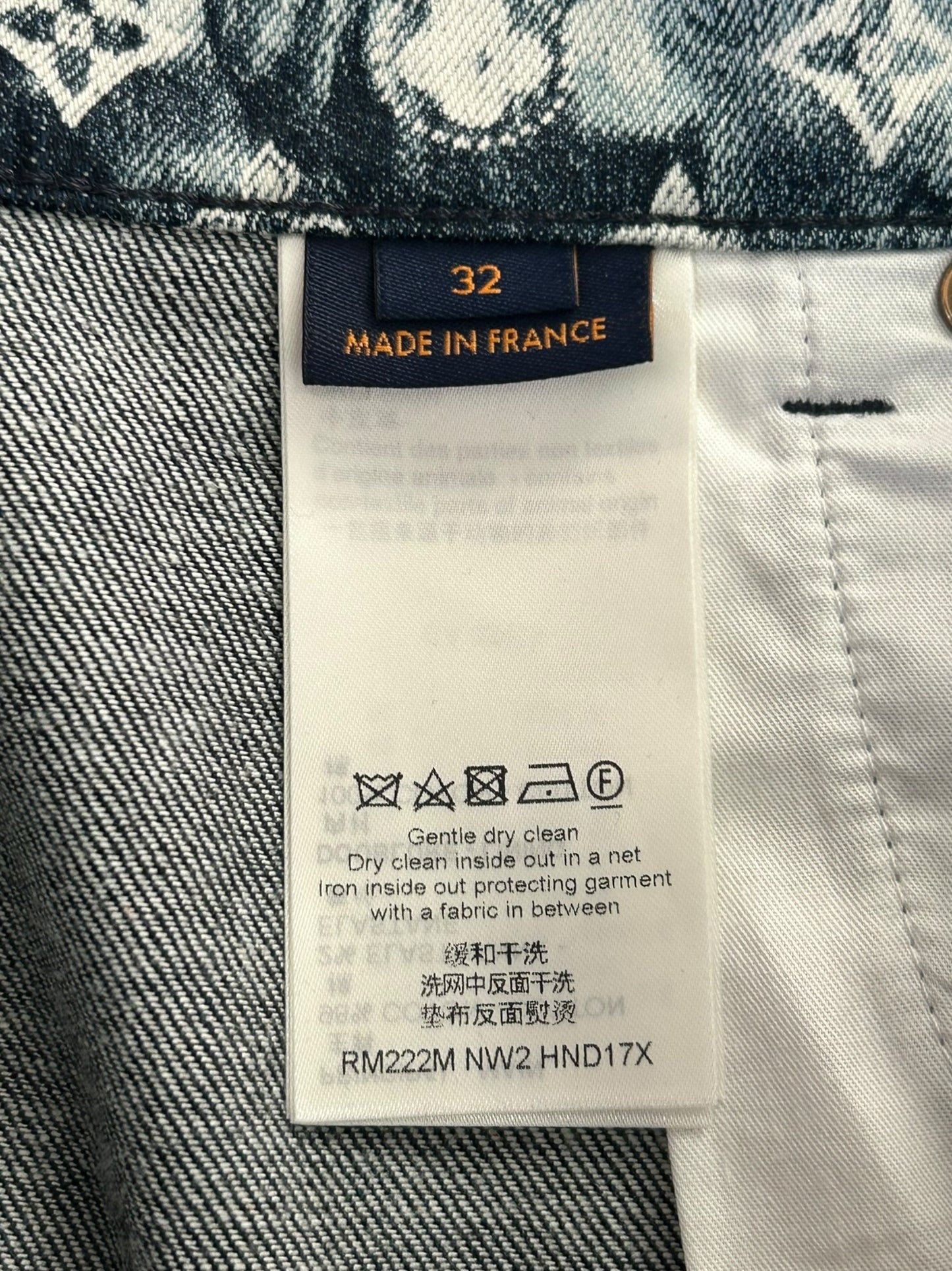 Louis Vuitton Blue Bleached Bandana Monogram Denim Shorts