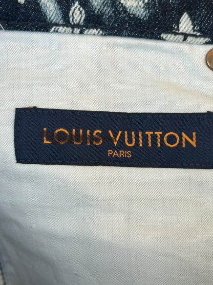 Louis Vuitton Blue Bleached Bandana Monogram Denim Shorts