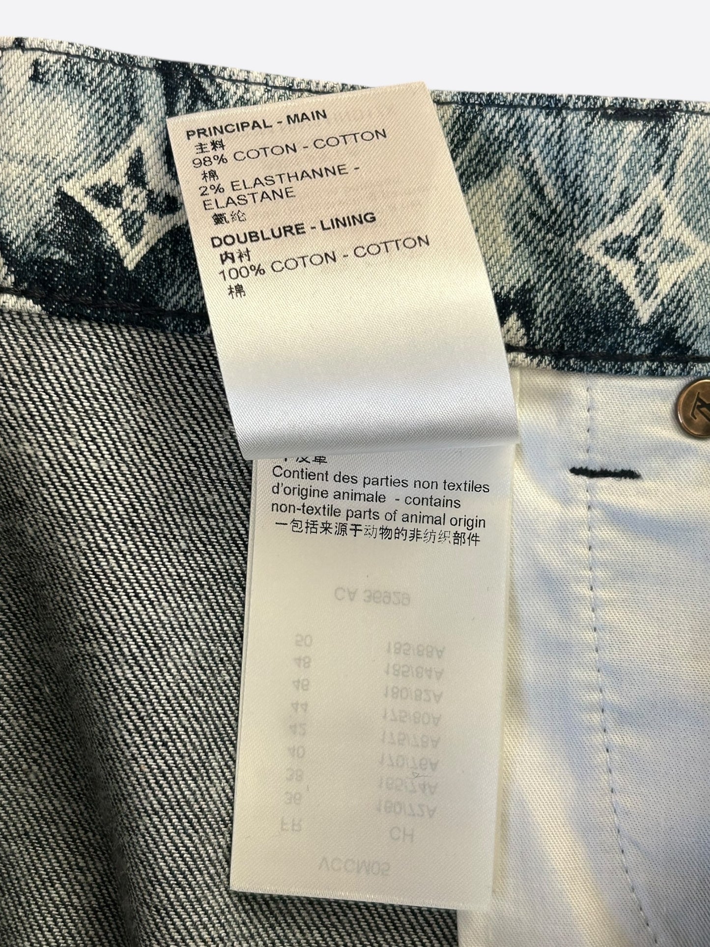 Louis Vuitton Blue Bleached Bandana Monogram Denim Shorts