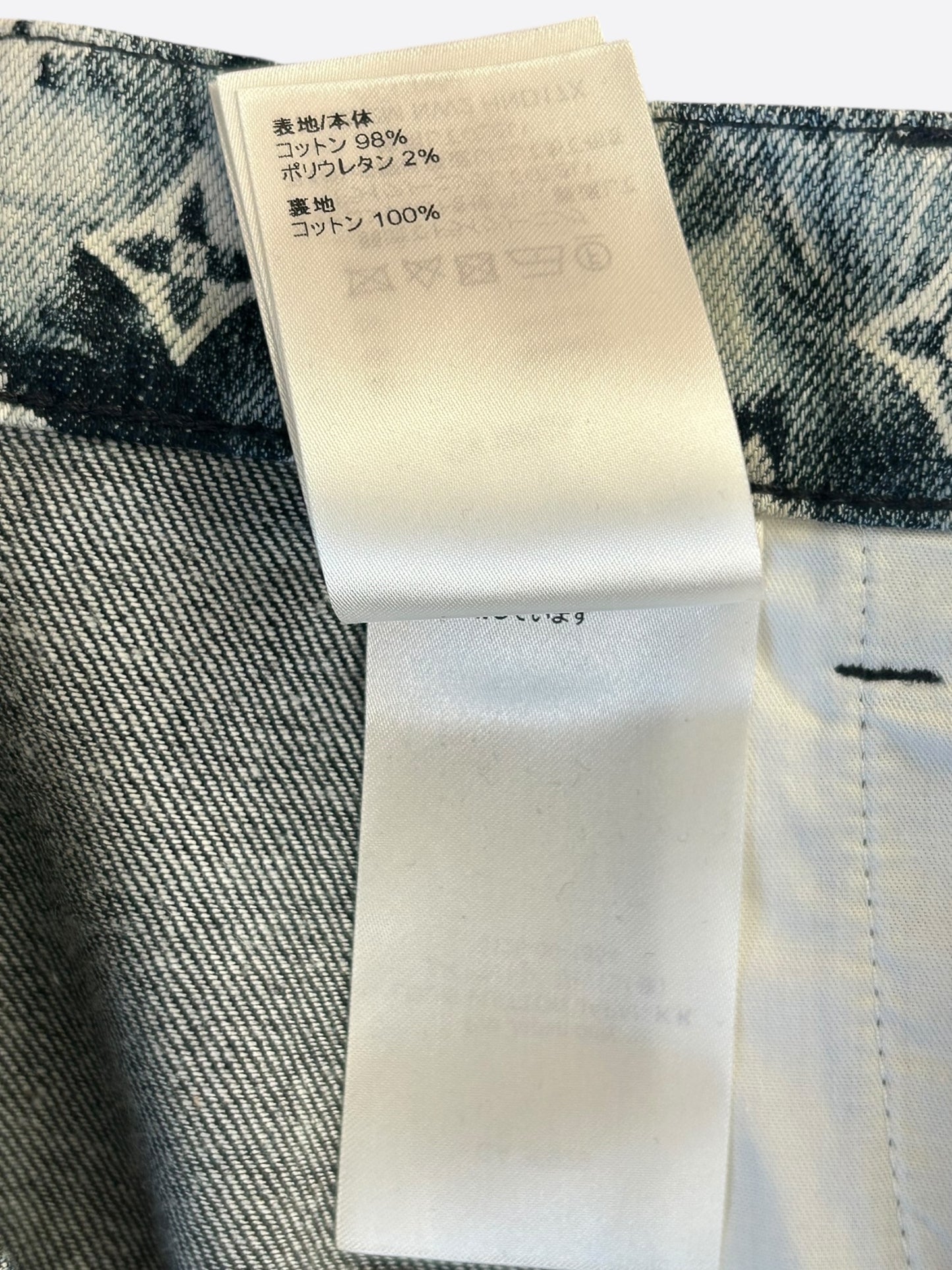 Louis Vuitton Blue Bleached Bandana Monogram Denim Shorts