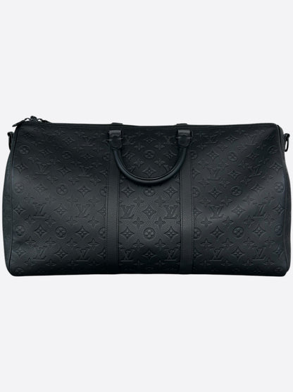 Louis Vuitton Black Monogram Shadow Keepall 50