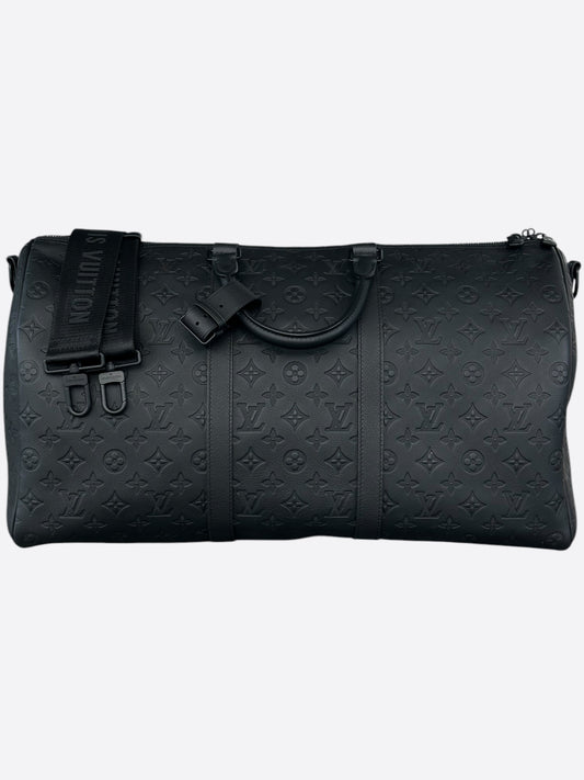 Louis Vuitton Black Monogram Shadow Keepall 50