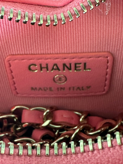 Chanel Pink Quilted Mini Heart Bag