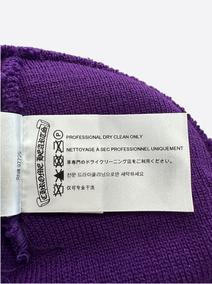 Chrome Hearts Purple & Red Triple Cross Embroidered Beanie