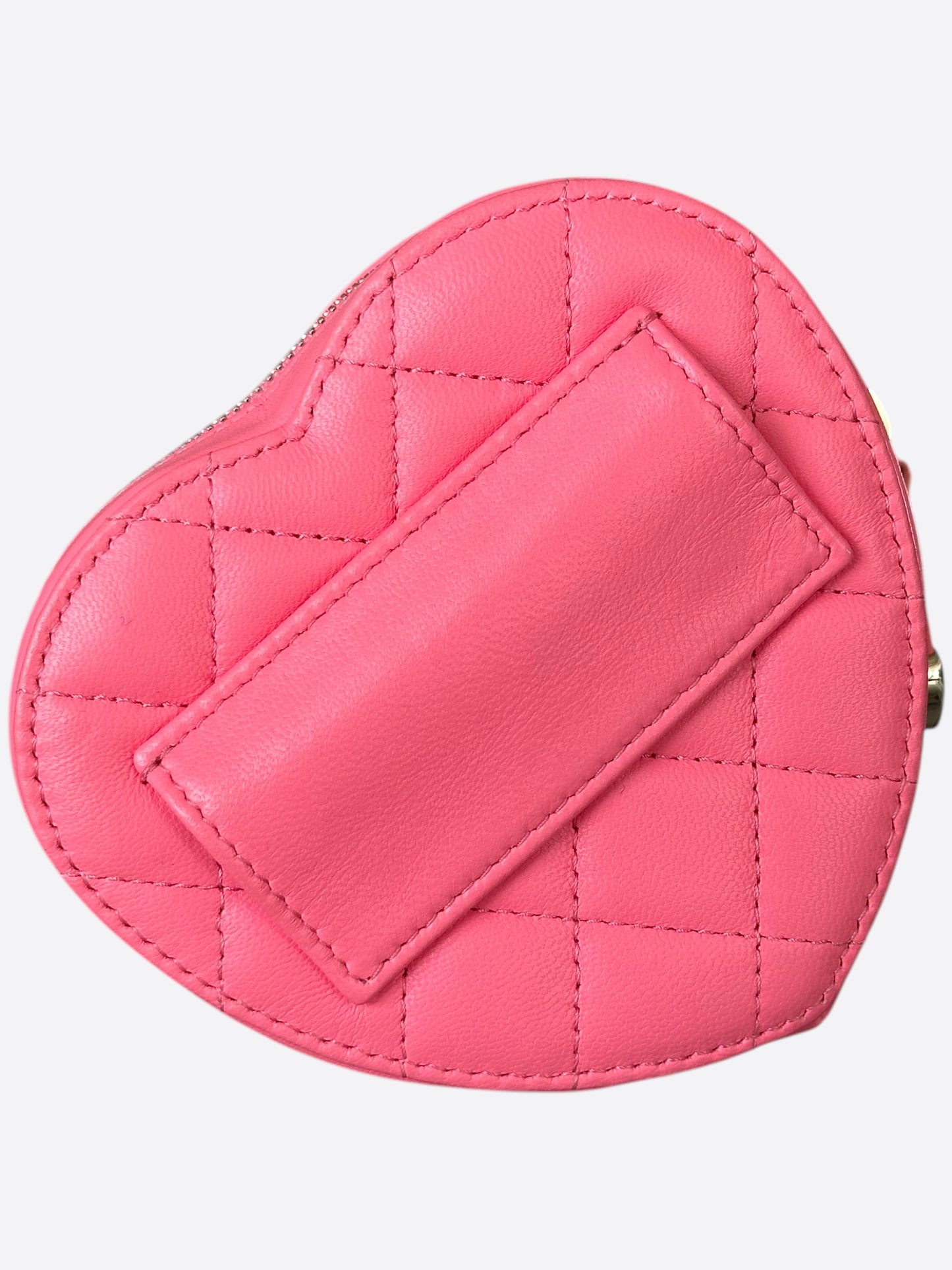 Chanel Pink Quilted Mini Heart Bag