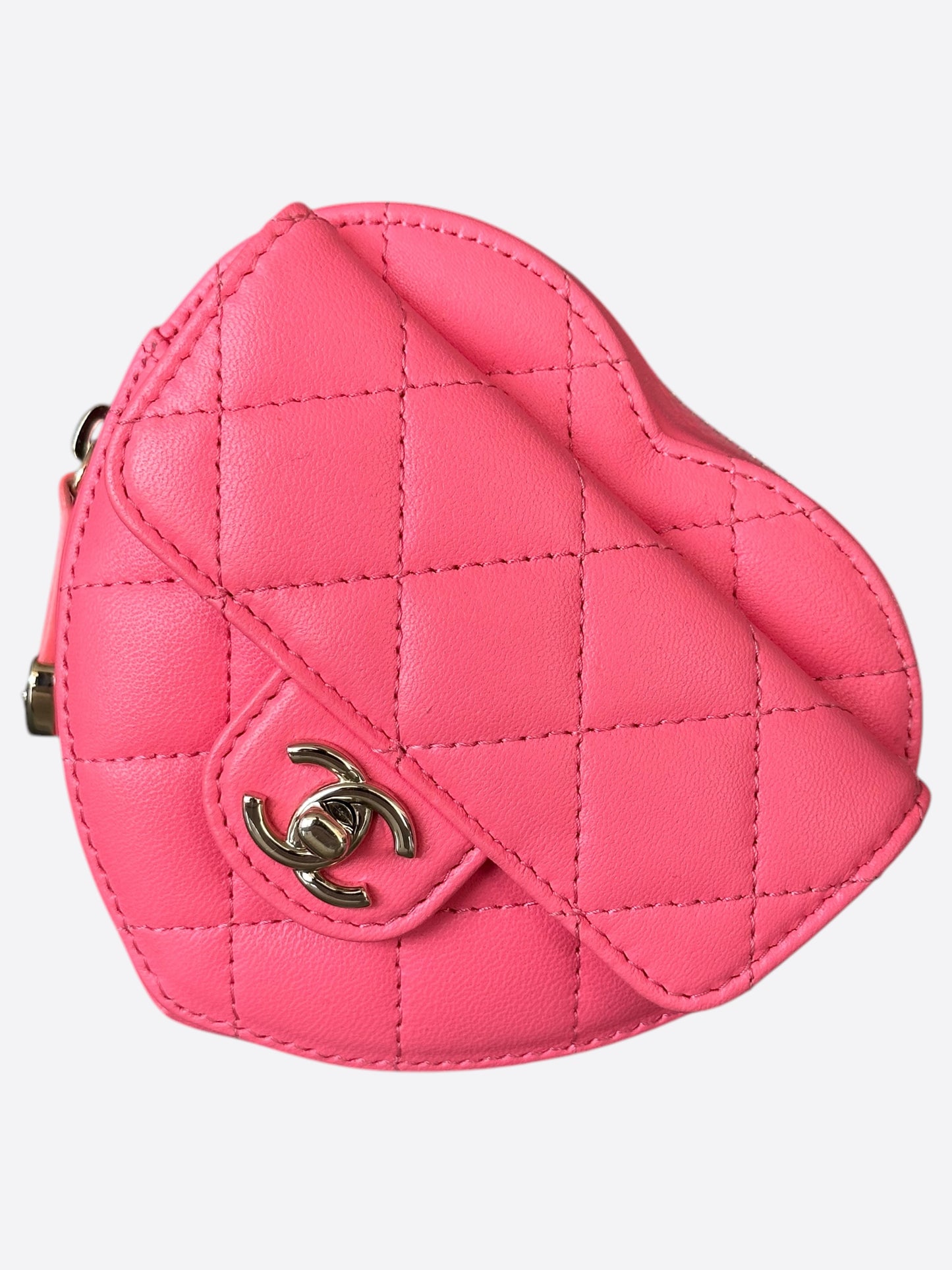 Chanel Pink Quilted Mini Heart Bag