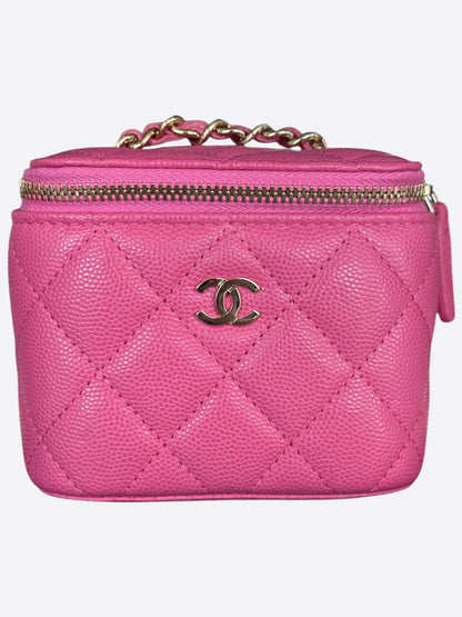 Chanel Pink Mini Clutch Bag With Chain