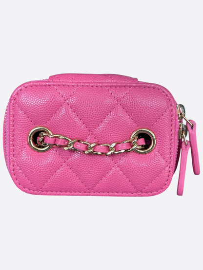 Chanel Pink Mini Clutch Bag With Chain