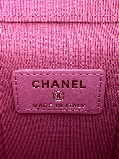 Chanel Pink Mini Clutch Bag With Chain