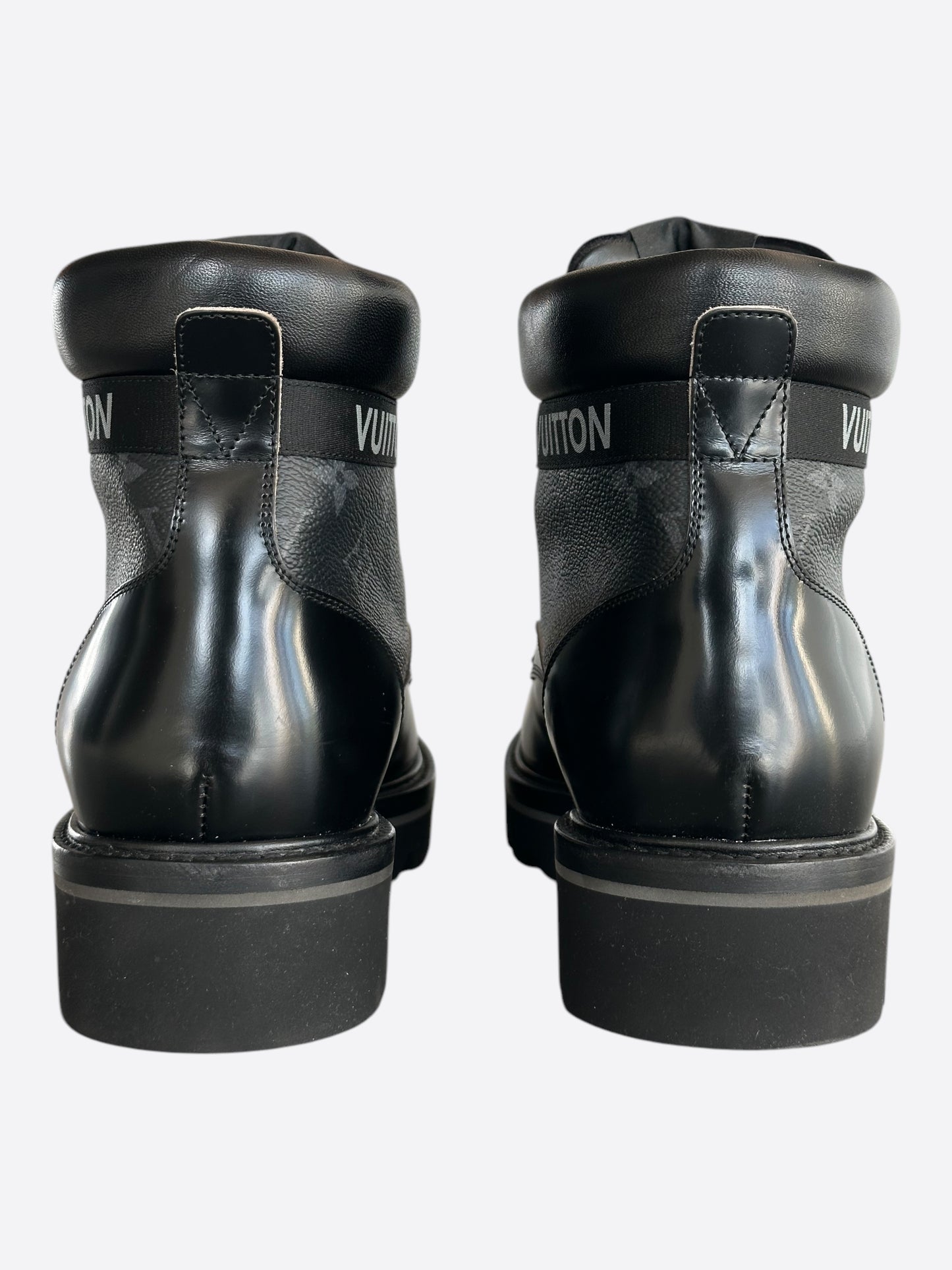 Louis Vuitton Black Monogram Eclipse Leather Boots