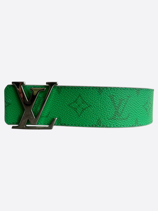 Louis Vuitton Green & White Monogram Reversible Belt