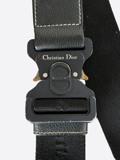 Dior Stussy Black Bee Logo Saddle Bag