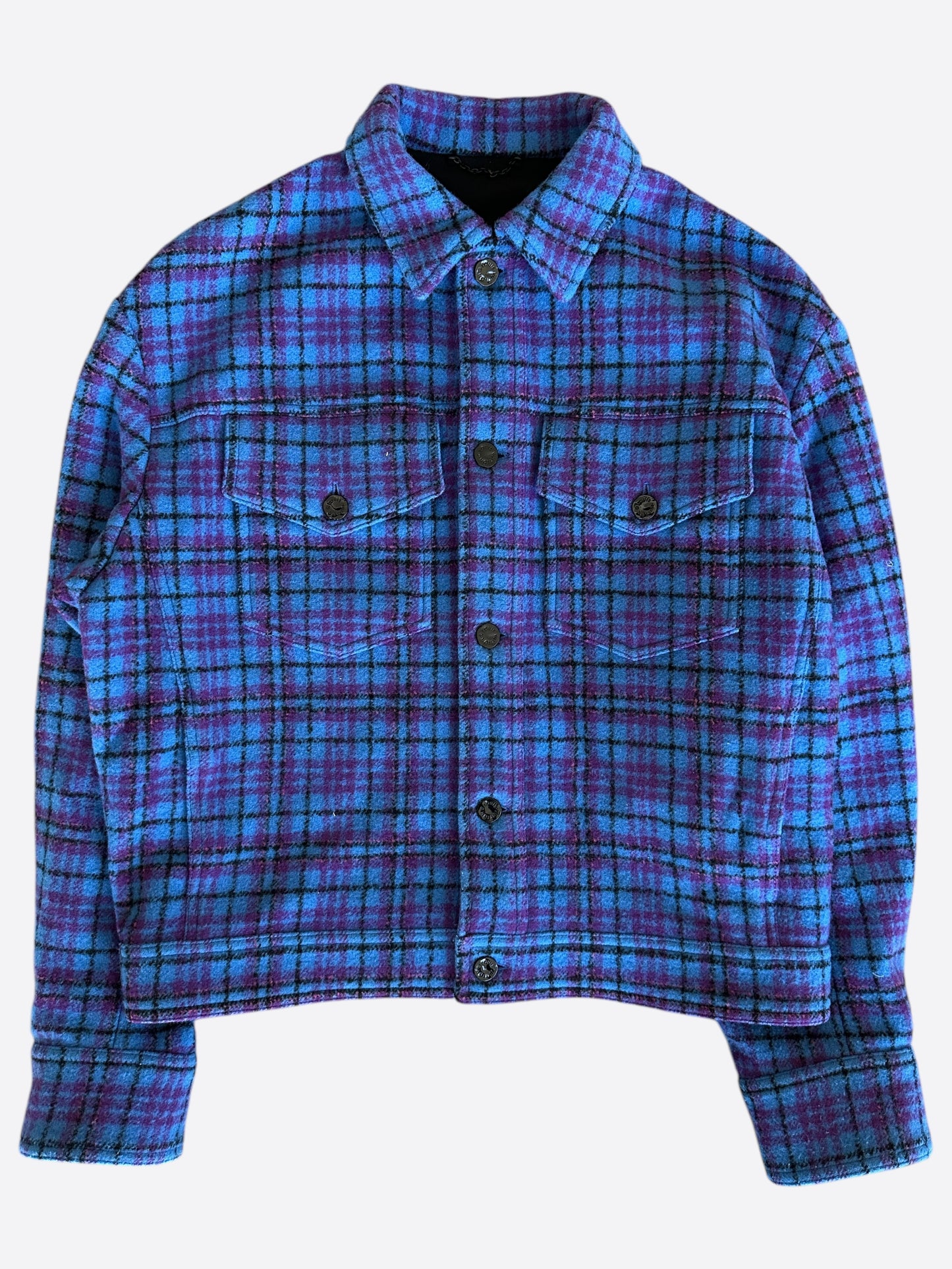 Louis Vuitton Blue & Purple Plaid Trucker Jacket