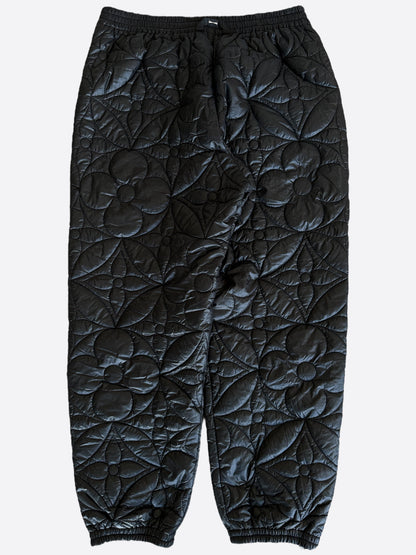 Louis Vuitton Black Flower Monogram Quilted Trackpants