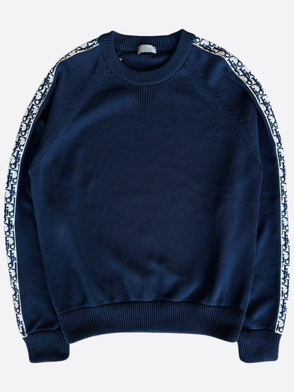 Dior Navy & Beige Oblique Knit Sweater