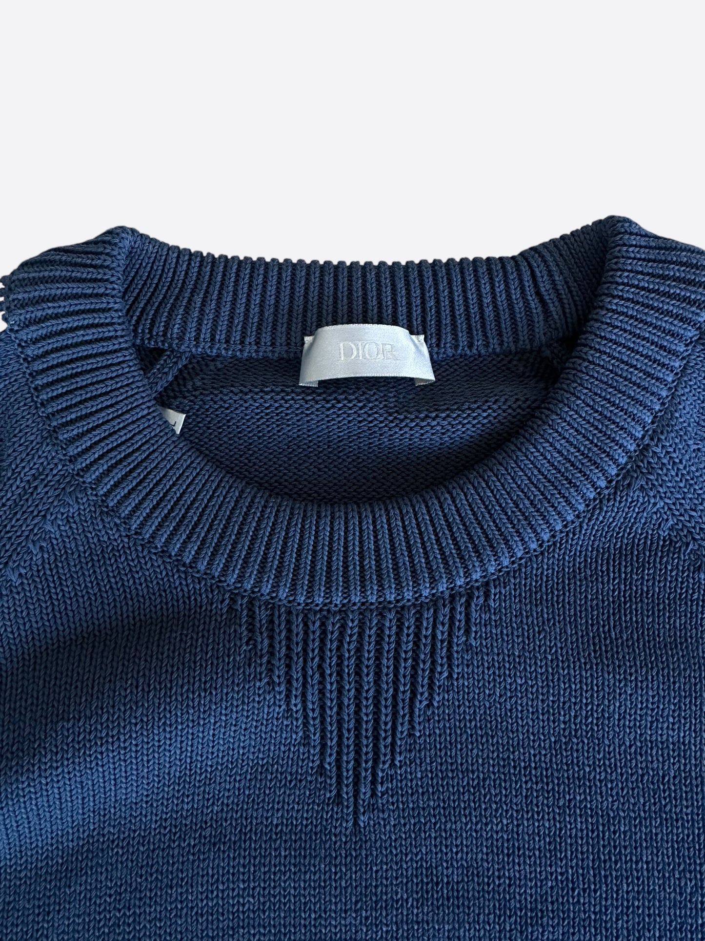 Dior Navy & Beige Oblique Knit Sweater