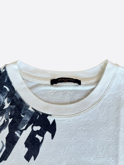 Louis Vuitton White & Blue Floral Monogram T-Shirt