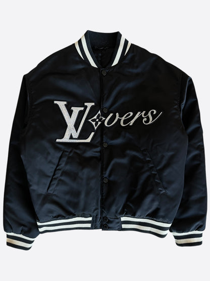 Louis Vuitton Black & White Crystal Lovers Varsity Jacket