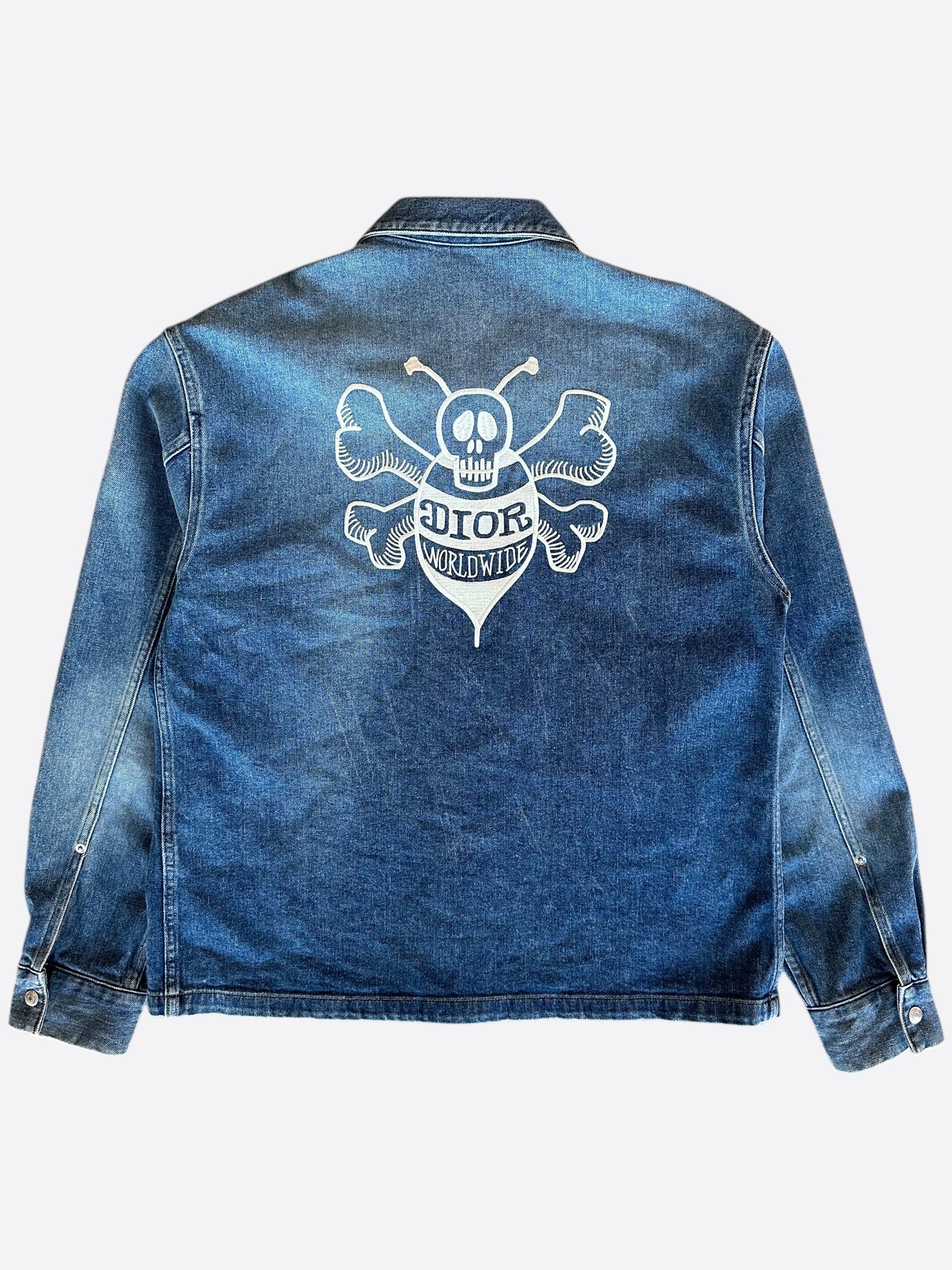 Dior Shawn Stussy Blue Embroidered Denim Jacket