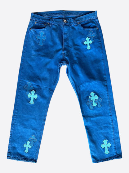 Chrome Hearts Levi's London Exclusive Blue Dyed Cross Patch Jeans