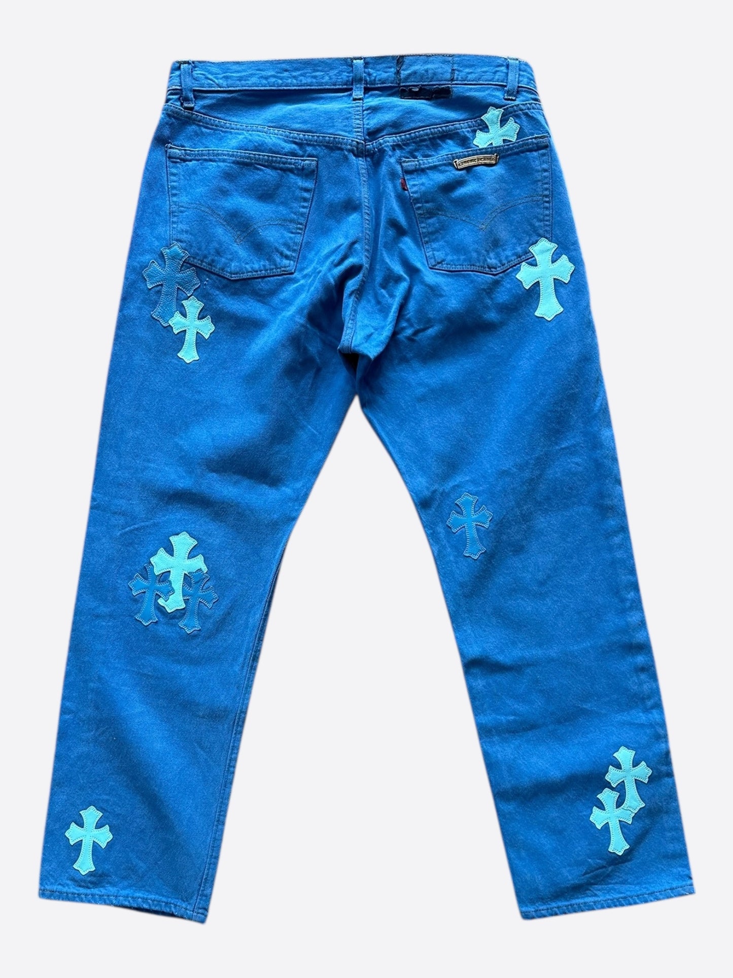 Chrome Hearts Levi's London Exclusive Blue Dyed Cross Patch Jeans