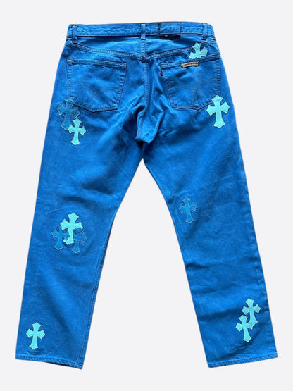 Chrome Hearts Levi's London Exclusive Blue Dyed Cross Patch Jeans