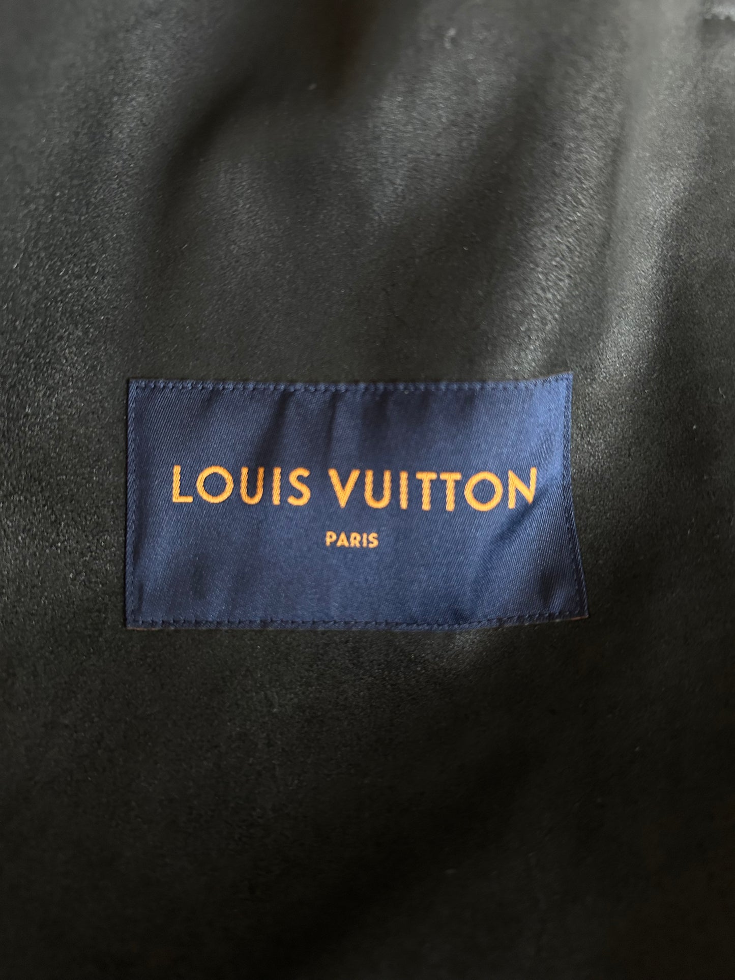 Louis Vuitton Black & White Chain Leather Trucker Jacket