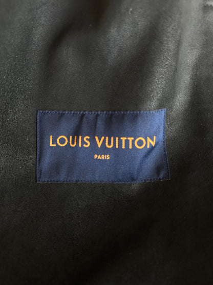 Louis Vuitton Black & White Chain Leather Trucker Jacket