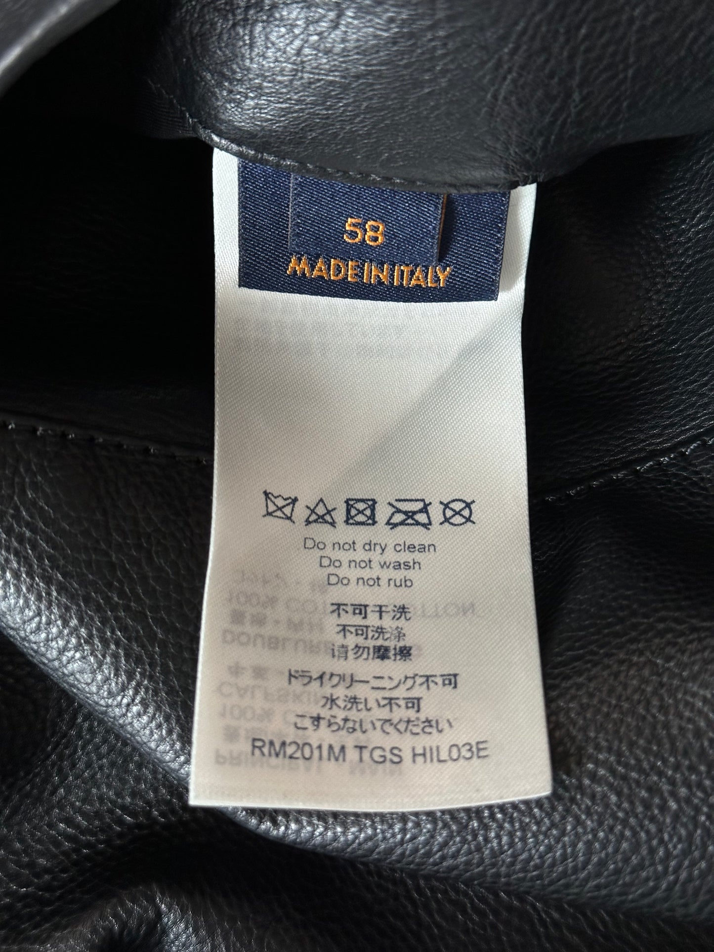 Louis Vuitton Black & White Chain Leather Trucker Jacket