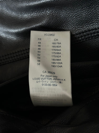 Louis Vuitton Black & White Chain Leather Trucker Jacket