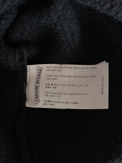 Chrome Hearts Black Ponyhair Cross Patch Beanie