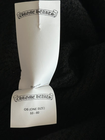 Chrome Hearts Black Ponyhair Cross Patch Beanie