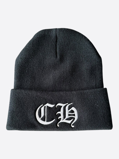Chrome Hearts Black & White CH Logo Embroidered Beanie