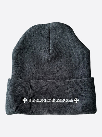 Chrome Hearts Black & White CH Logo Embroidered Beanie