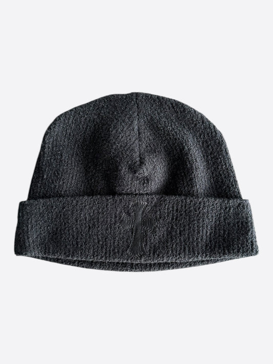 Chrome Hearts Black Ponyhair Cross Patch Beanie