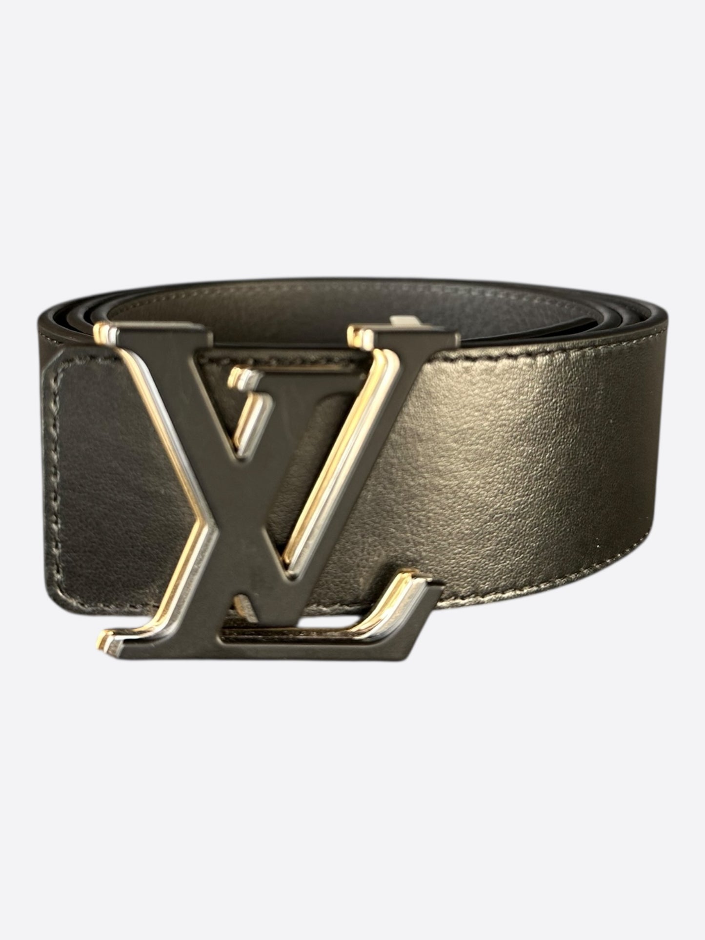 Louis Vuitton Black Gold & Silver Optic Reversible Belt
